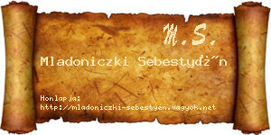 Mladoniczki Sebestyén névjegykártya
